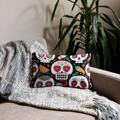 Colorful Calaveras Halloween Home Décor Pillow