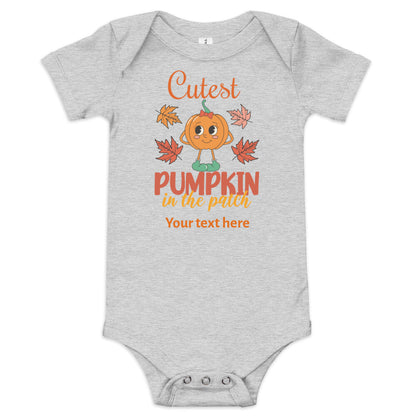 Cutest Pumpkin In The Patch Baby Girl short sleeve one piece