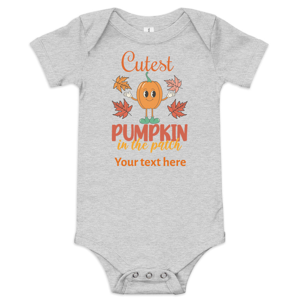 Cutest Pumpkin In The Patch Baby Boy short sleeve one piece