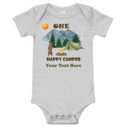 One Happy Camper Bear Baby & Toddler Short Sleeve One Piece