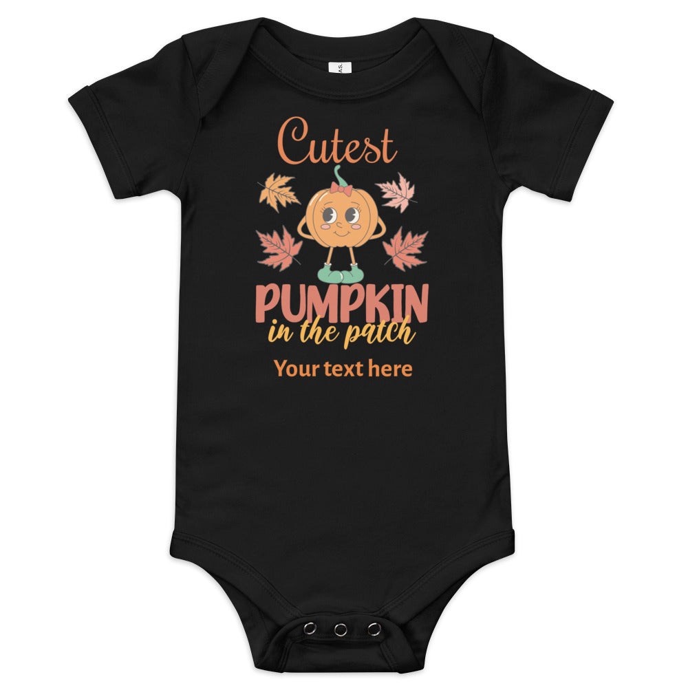 Cutest Pumpkin In The Patch Baby Girl short sleeve one piece