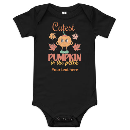 Cutest Pumpkin In The Patch Baby Girl short sleeve one piece