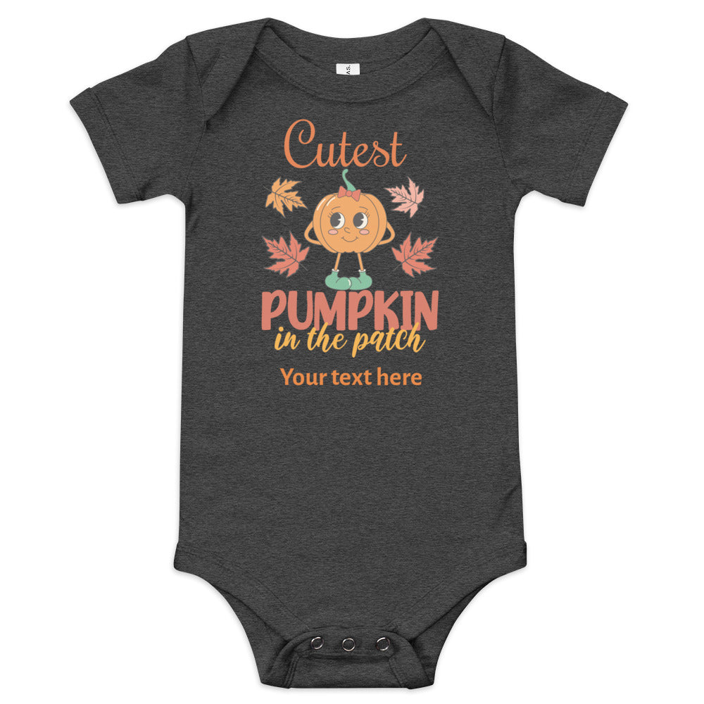 Cutest Pumpkin In The Patch Baby Girl short sleeve one piece