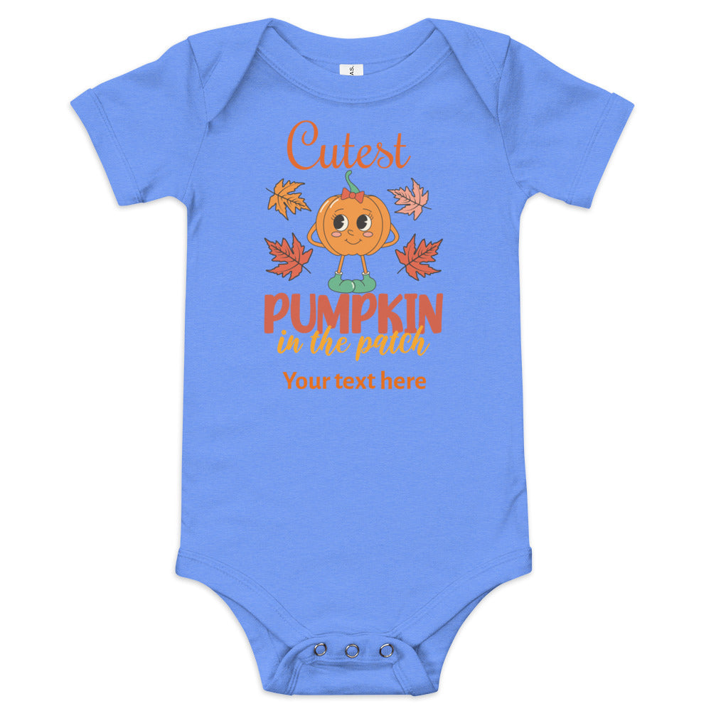 Cutest Pumpkin In The Patch Baby Girl short sleeve one piece