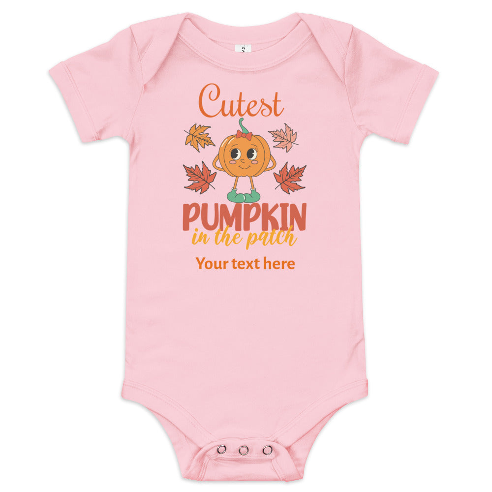 Cutest Pumpkin In The Patch Baby Girl short sleeve one piece