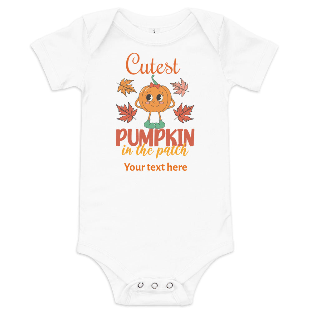 Cutest Pumpkin In The Patch Baby Girl short sleeve one piece