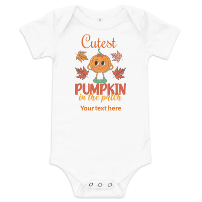 Cutest Pumpkin In The Patch Baby Girl short sleeve one piece