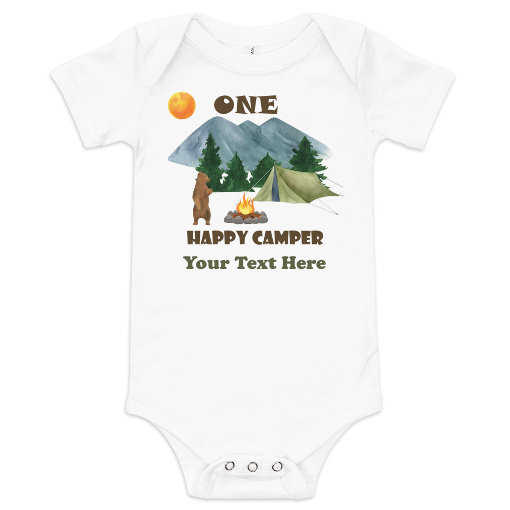 One Happy Camper Bear Baby & Toddler Short Sleeve One Piece