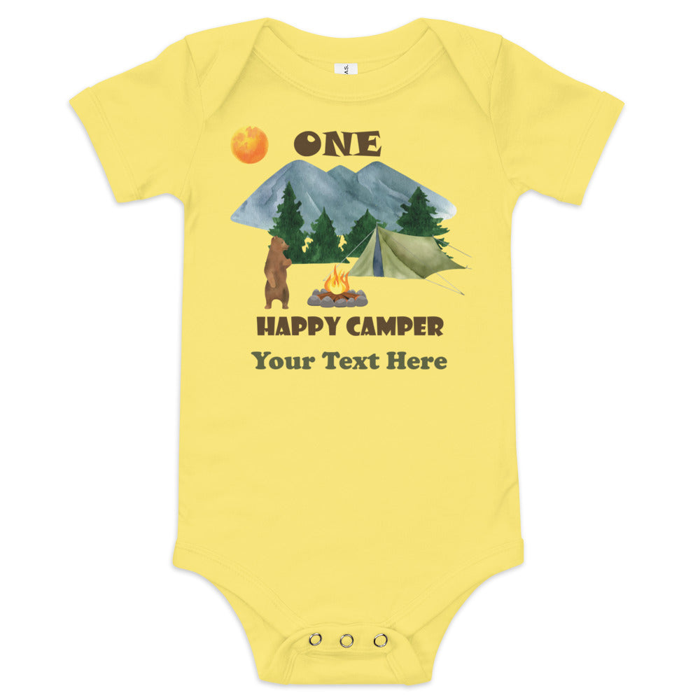 One Happy Camper Bear Baby & Toddler Short Sleeve One Piece