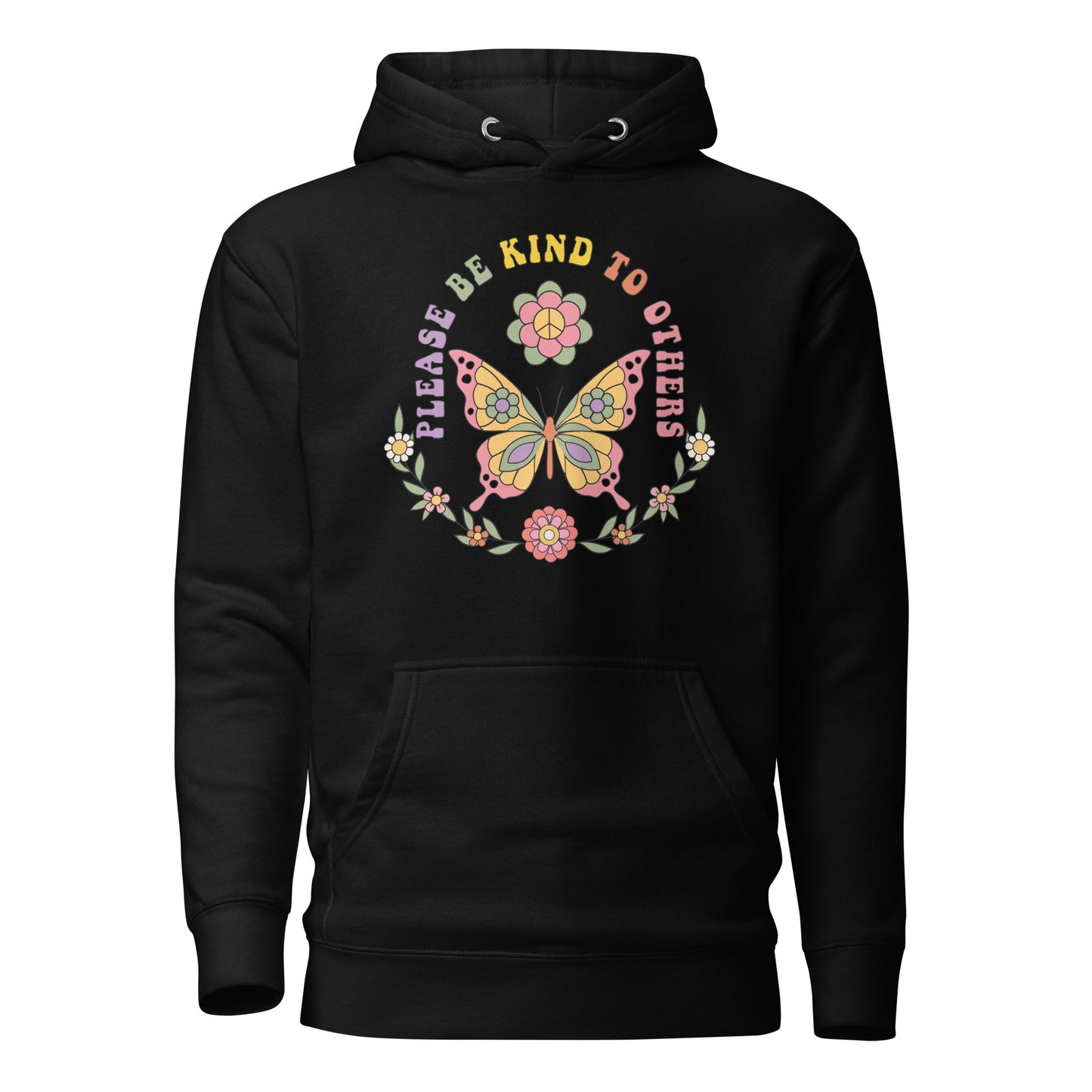 Aiilov Adegorr Please Be Kind to Others Colorful and Groovy Unisex Hoodie