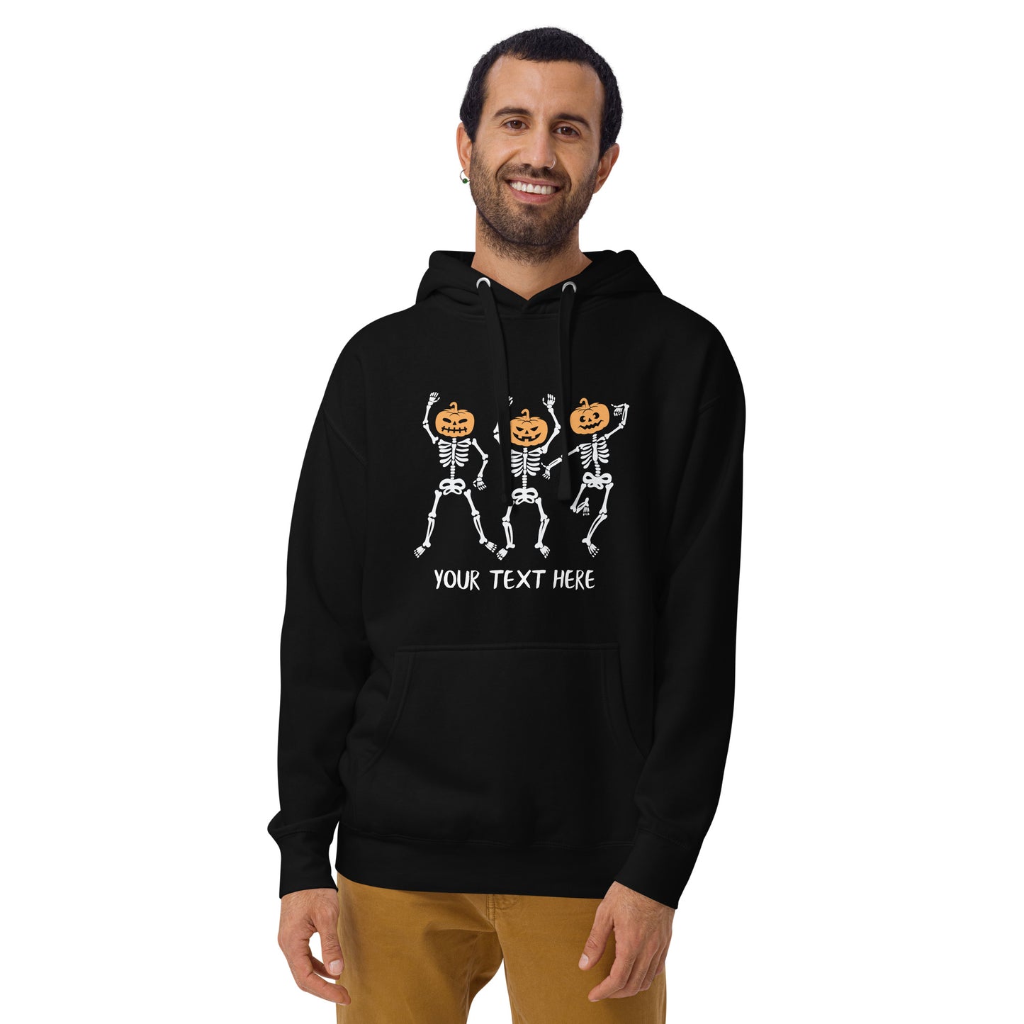 Dancing Skeleton Pumpkin Heads Unisex Hoodie