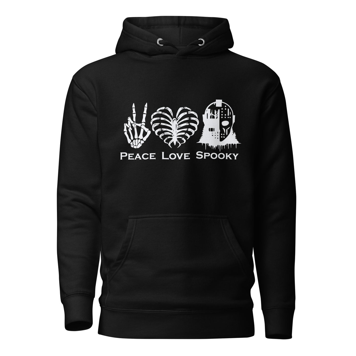 Peace Love Spooky Mask Unisex Hoodie