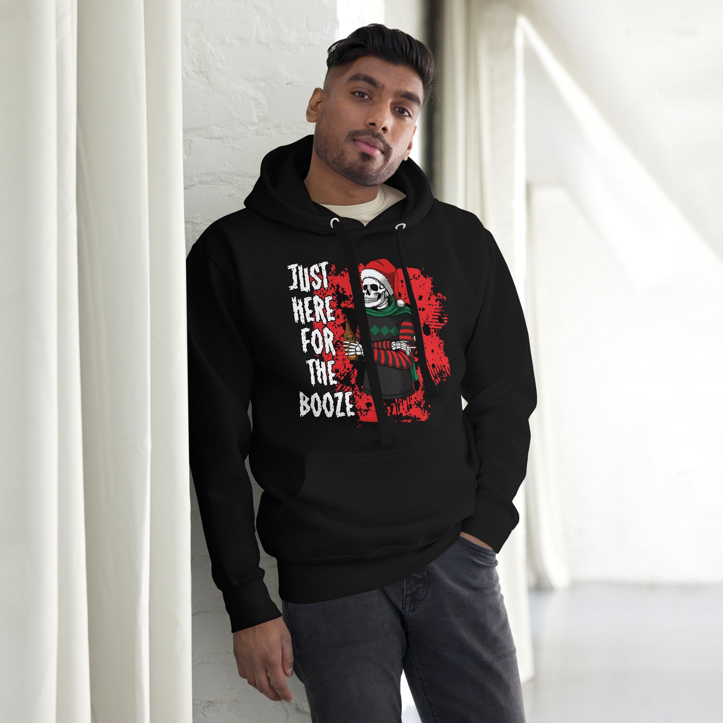 Just Here for the Booze Christmas Adult Unisex Hoodie