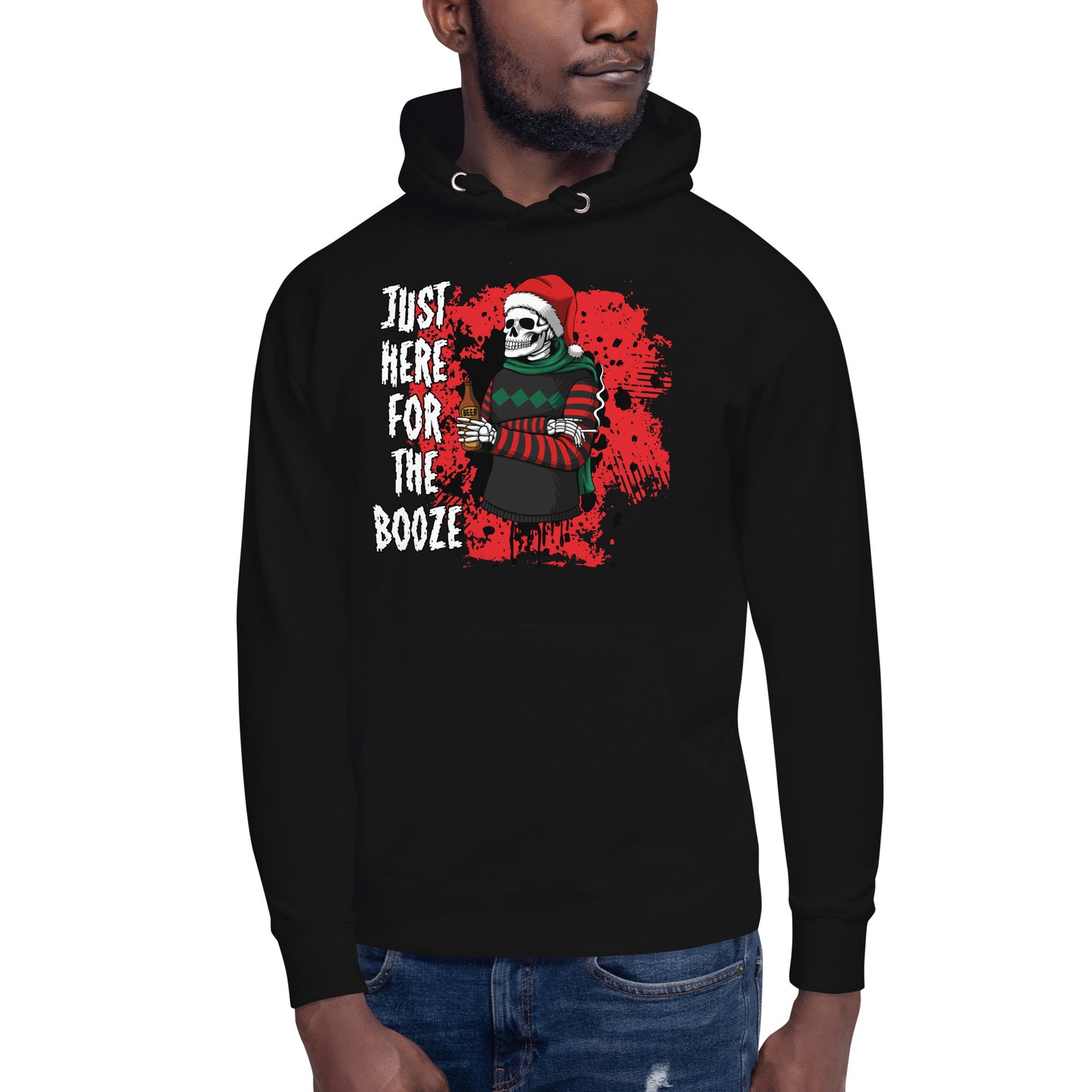 Just Here for the Booze Christmas Adult Unisex Hoodie