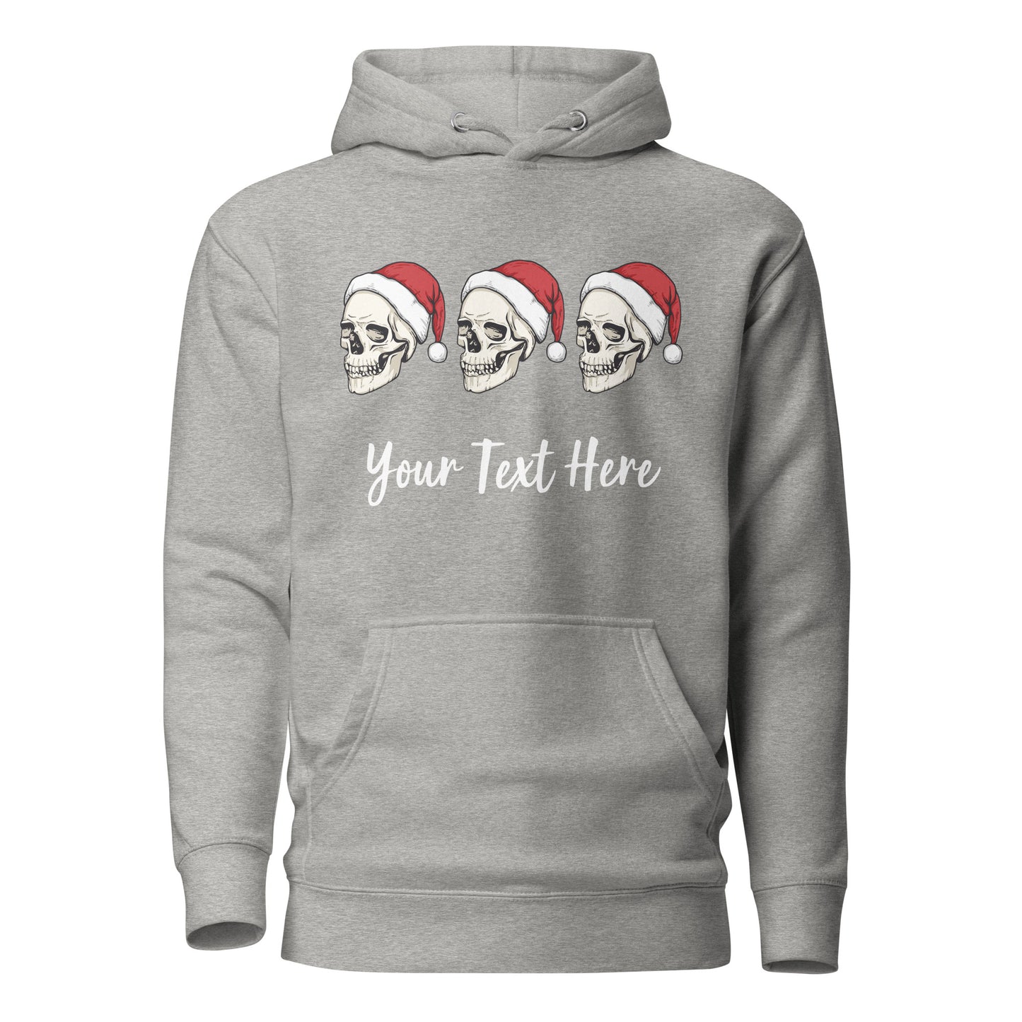 Christmas Skulls Personalized Text Unisex Adult Hoodie