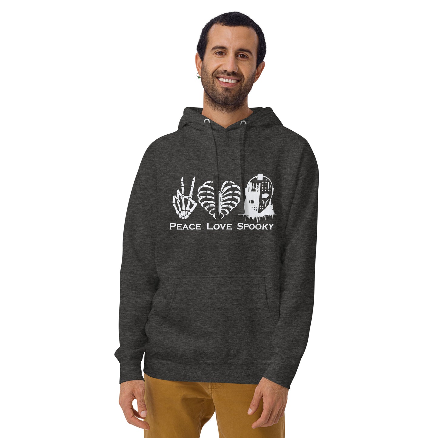 Peace Love Spooky Mask Unisex Hoodie