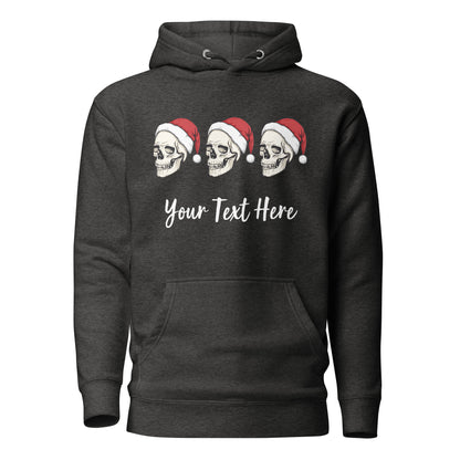 Christmas Skulls Personalized Text Unisex Adult Hoodie