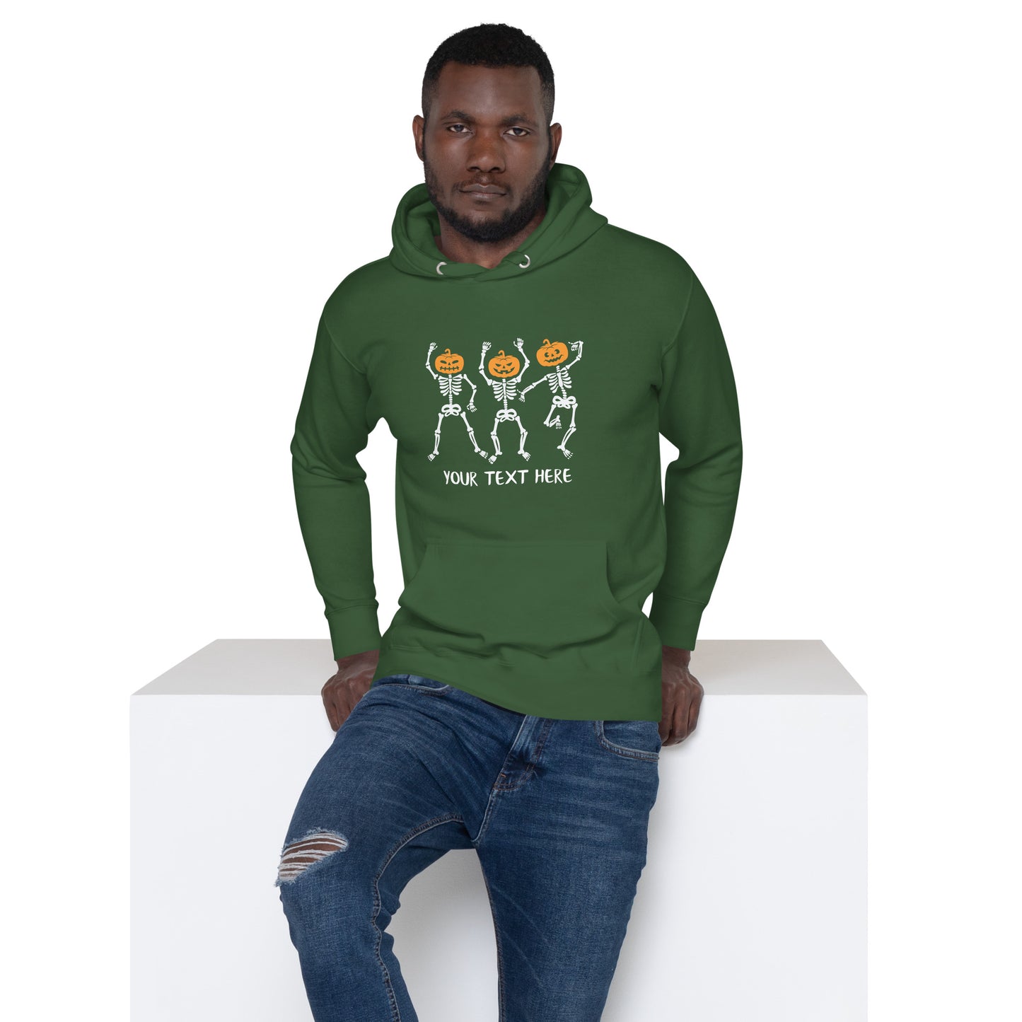 Dancing Skeleton Pumpkin Heads Unisex Hoodie