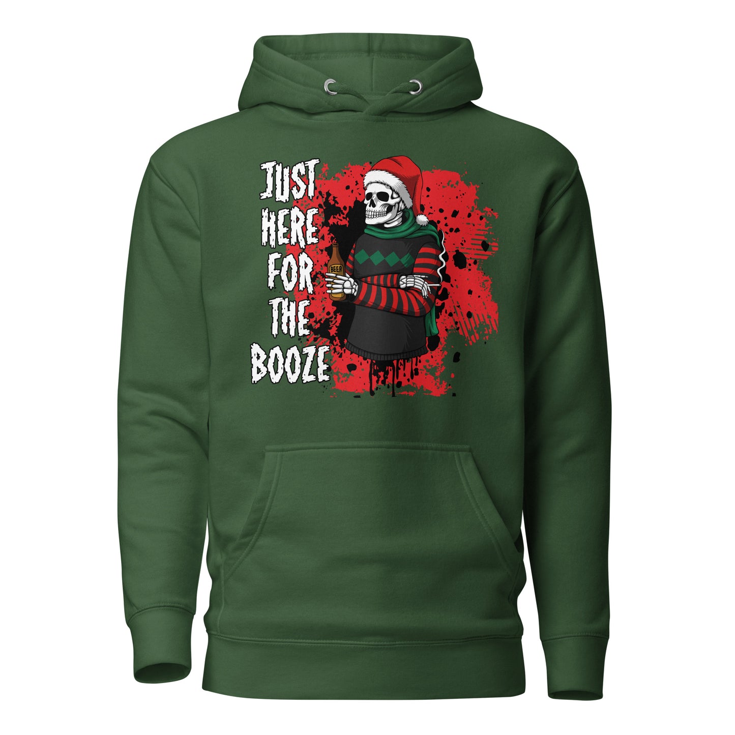 Just Here for the Booze Christmas Adult Unisex Hoodie