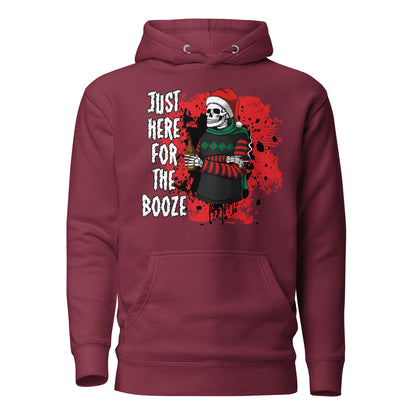 Just Here for the Booze Christmas Adult Unisex Hoodie