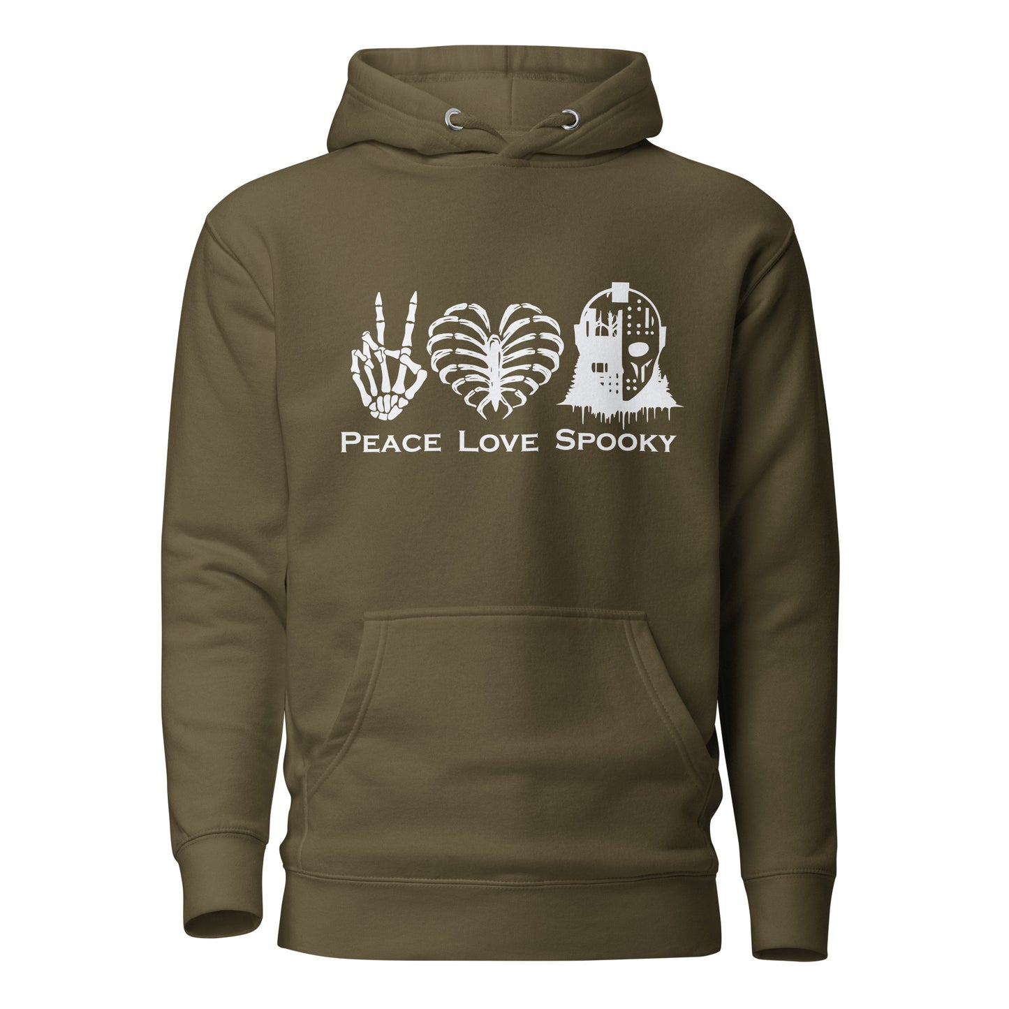 Peace Love Spooky Mask Unisex Hoodie