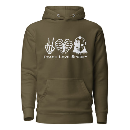 Peace Love Spooky Mask Unisex Hoodie