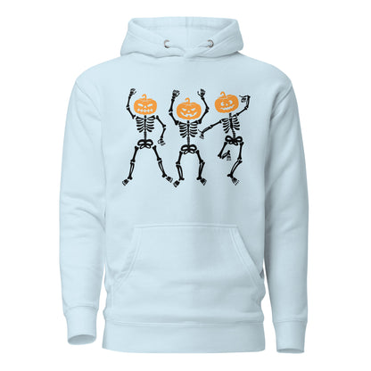 Dancing Skeleton Pumpkin Heads Unisex Hoodie