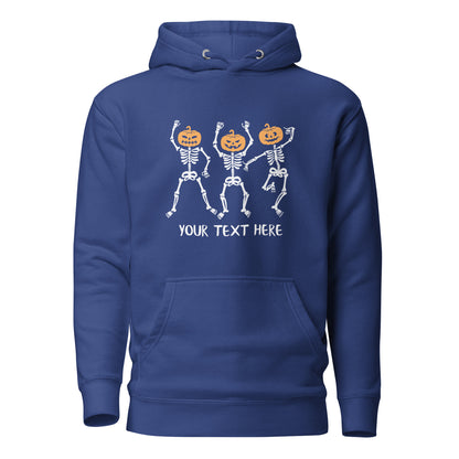 Dancing Skeleton Pumpkin Heads Unisex Hoodie