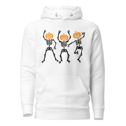 Dancing Skeleton Pumpkin Heads Unisex Hoodie