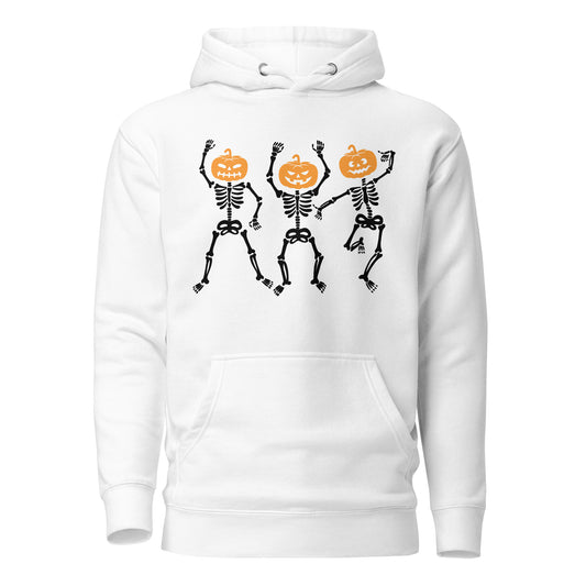 Dancing Skeleton Pumpkin Heads Unisex Hoodie