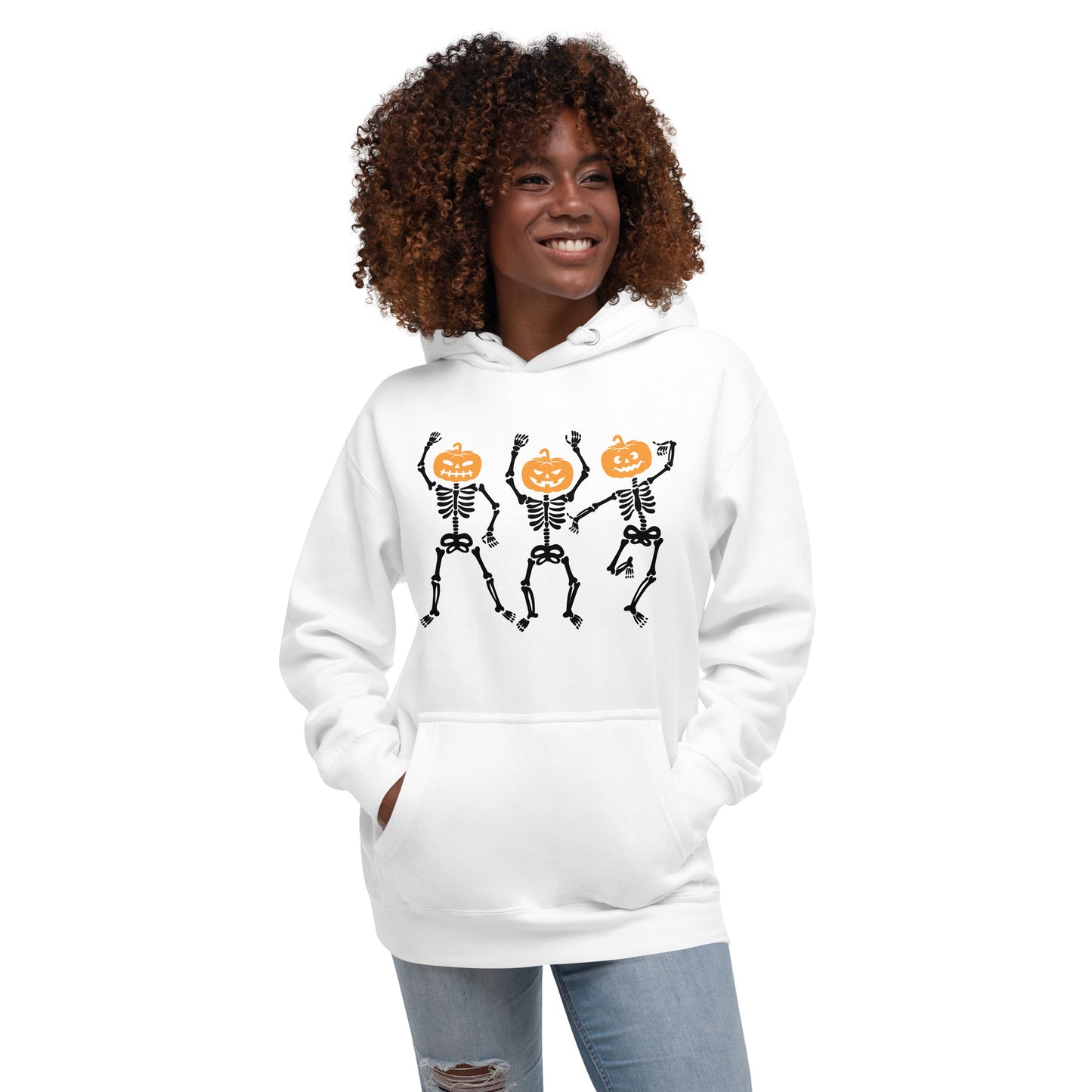 Dancing Skeleton Pumpkin Heads Unisex Hoodie