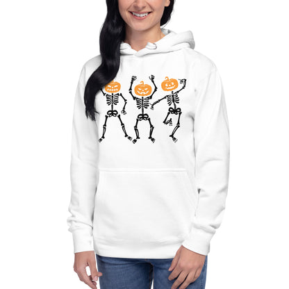 Dancing Skeleton Pumpkin Heads Unisex Hoodie