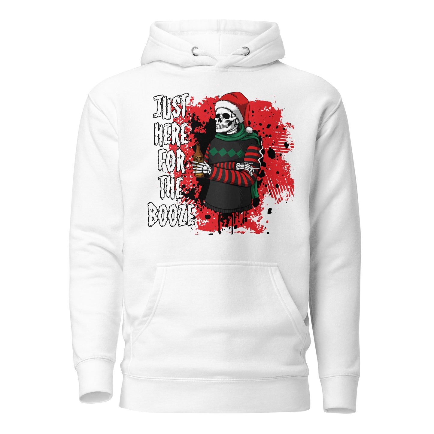 Just Here for the Booze Christmas Adult Unisex Hoodie