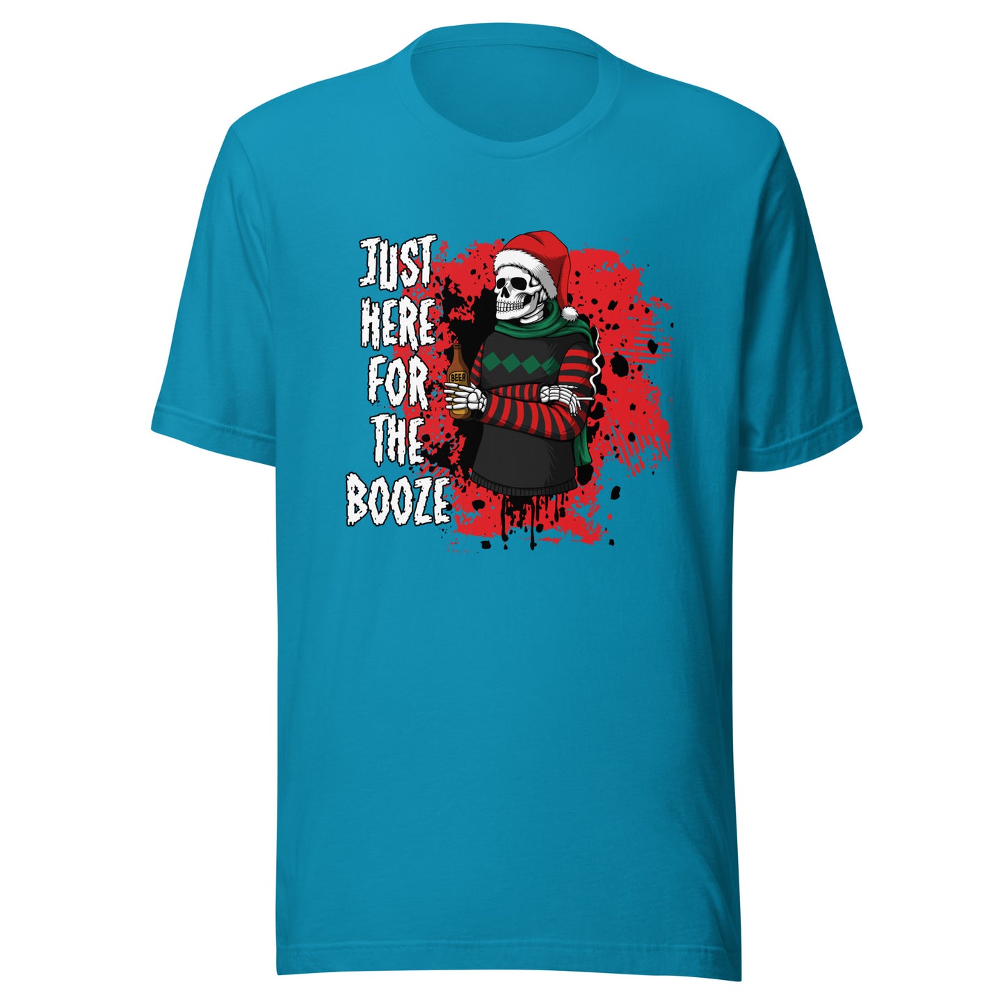 Just Here for the Booze Christmas Unisex Adult T-Shirt