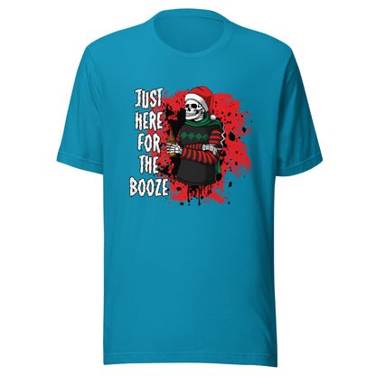 Just Here for the Booze Christmas Unisex Adult T-Shirt