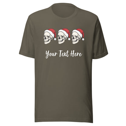 Christmas Skulls Personalized Adult Unisex T-Shirt