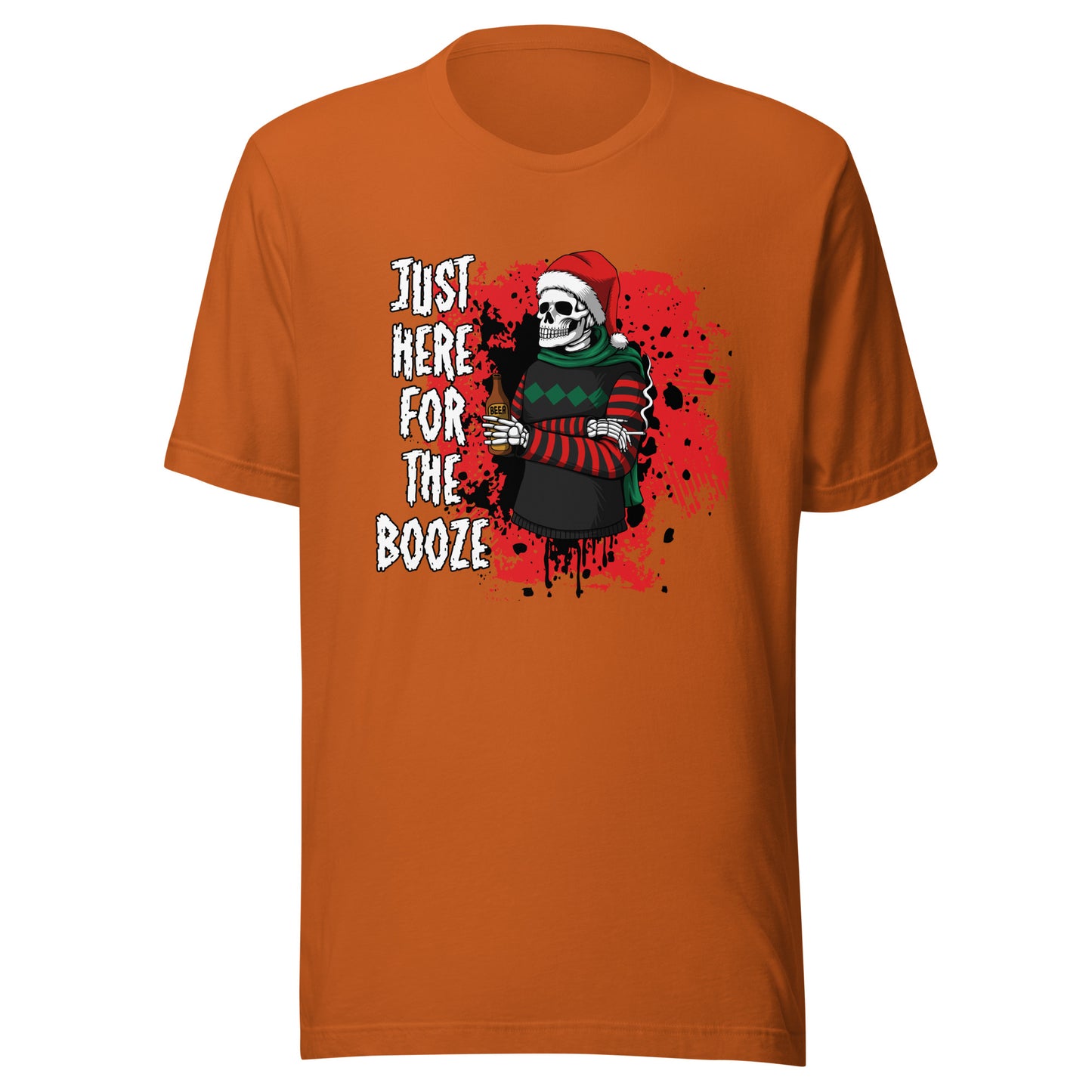 Just Here for the Booze Christmas Unisex Adult T-Shirt