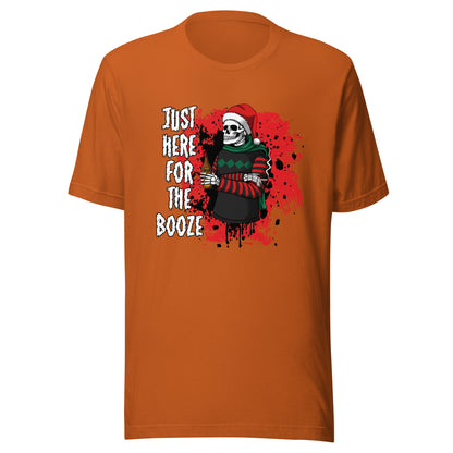 Just Here for the Booze Christmas Unisex Adult T-Shirt