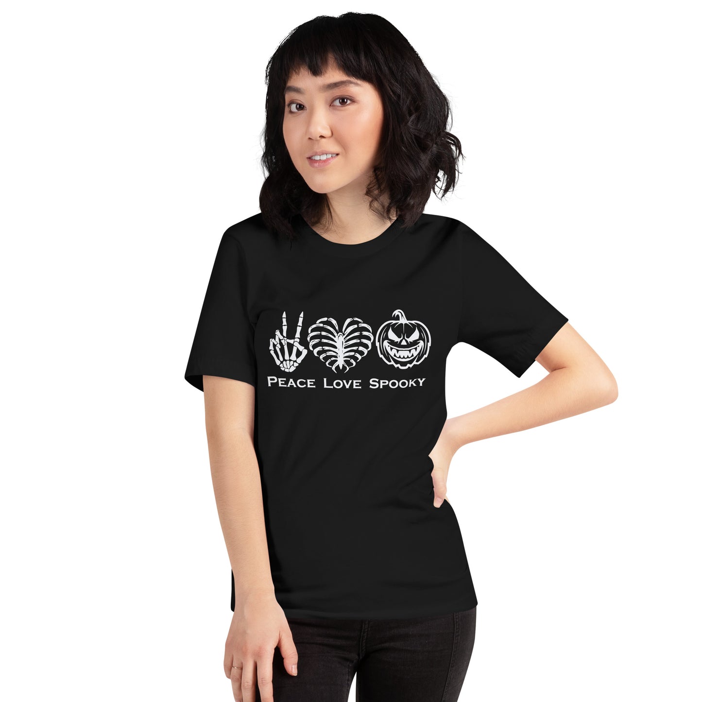 Peace Love Spooky Pumpkin Unisex t-shirt