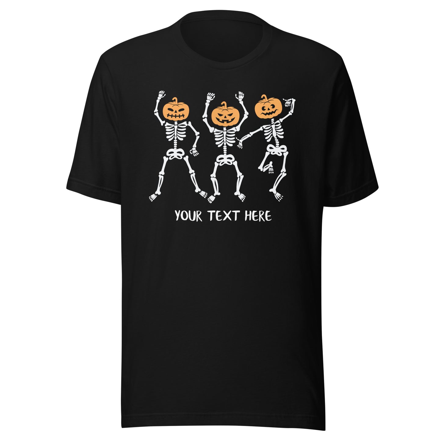 Dancing Skeleton Pumpkin Heads Unisex t-shirt