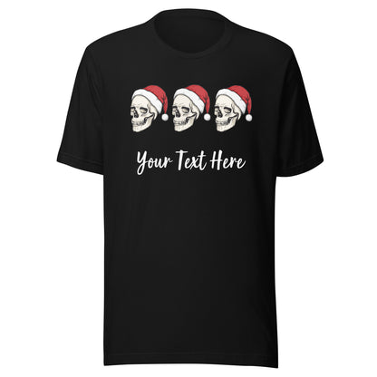 Christmas Skulls Personalized Adult Unisex T-Shirt