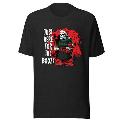 Just Here for the Booze Christmas Unisex Adult T-Shirt