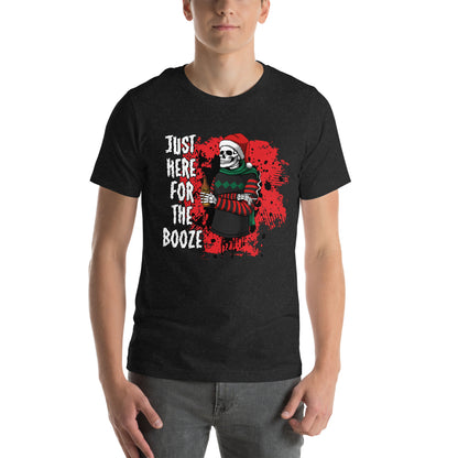 Just Here for the Booze Christmas Unisex Adult T-Shirt