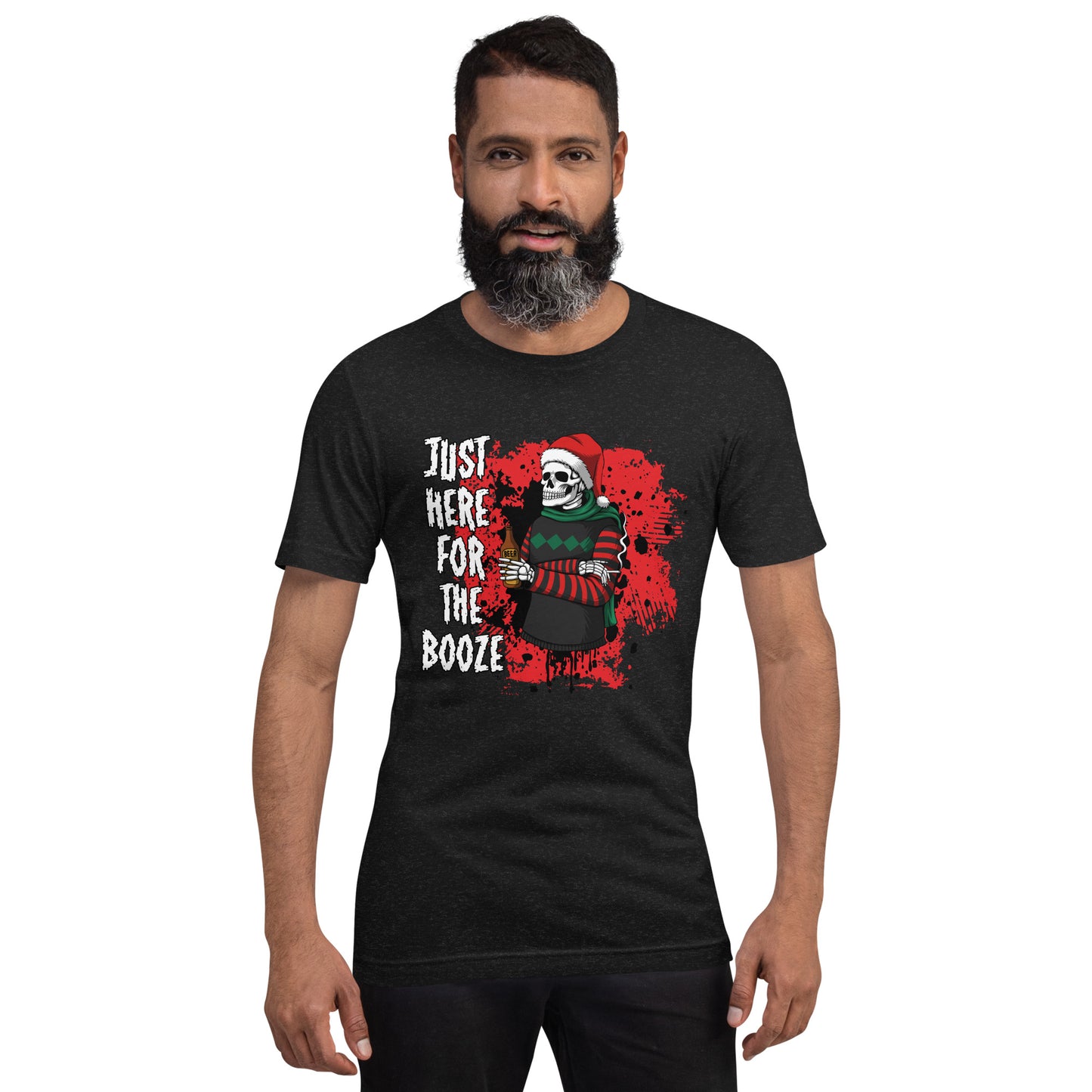 Just Here for the Booze Christmas Unisex Adult T-Shirt