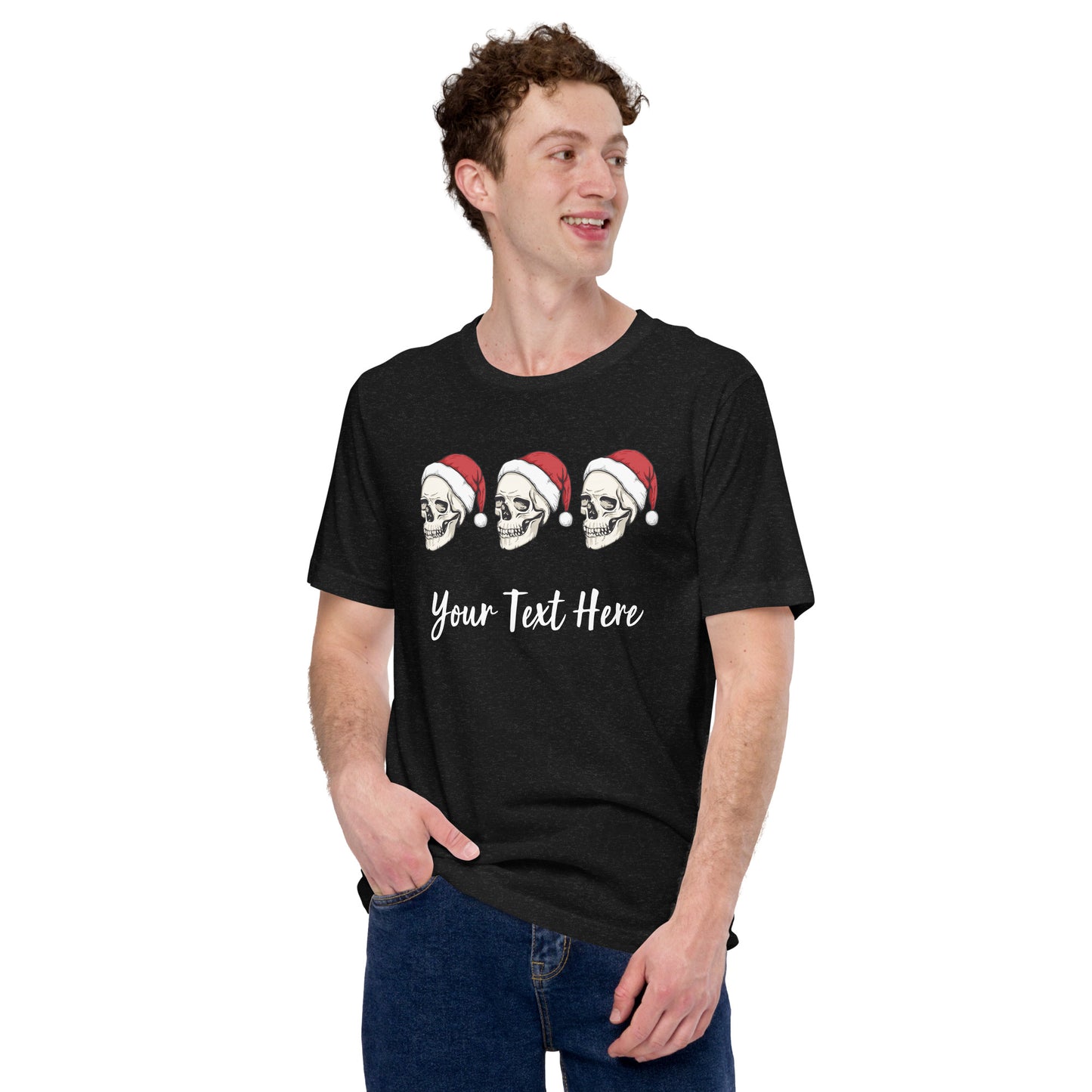 Christmas Skulls Personalized Adult Unisex T-Shirt