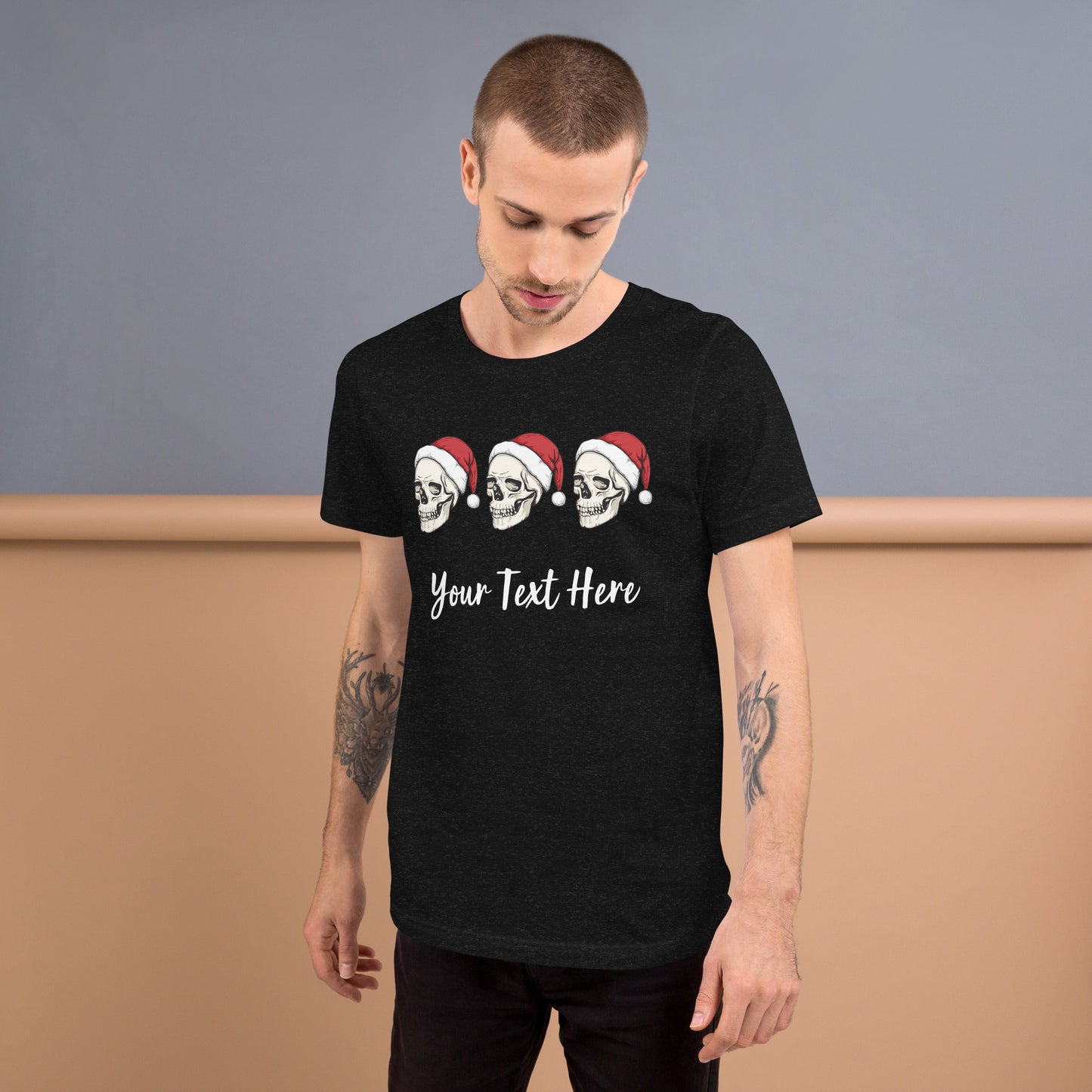 Christmas Skulls Personalized Adult Unisex T-Shirt