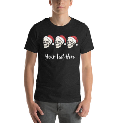 Christmas Skulls Personalized Adult Unisex T-Shirt