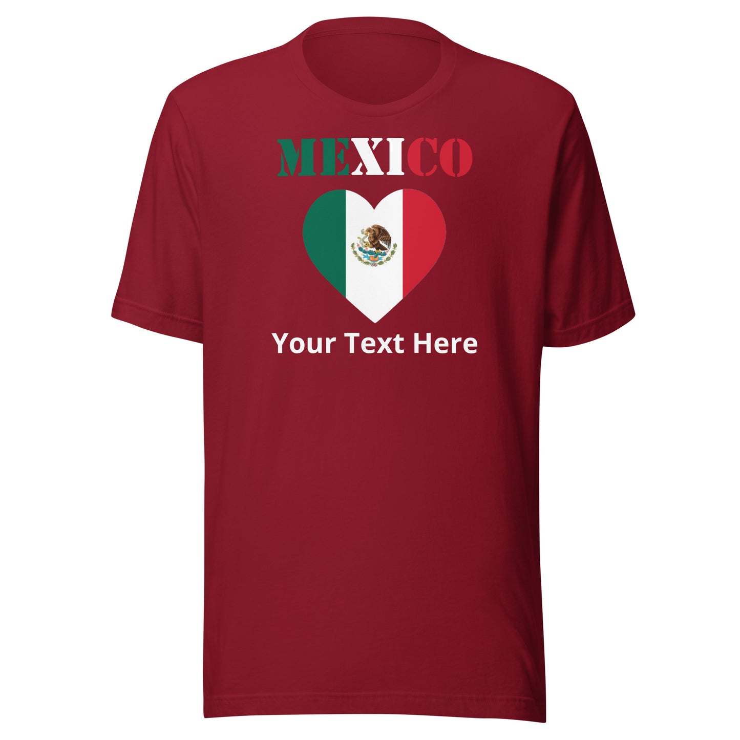 Mexico Heart Flag Personalized Name Unisex T-shirt