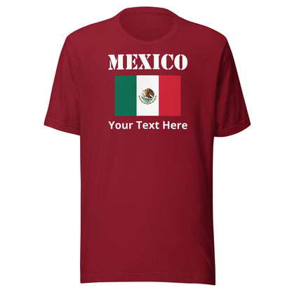 Mexico Flag Personalized Name Unisex T-shirt