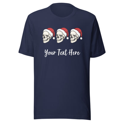 Christmas Skulls Personalized Adult Unisex T-Shirt